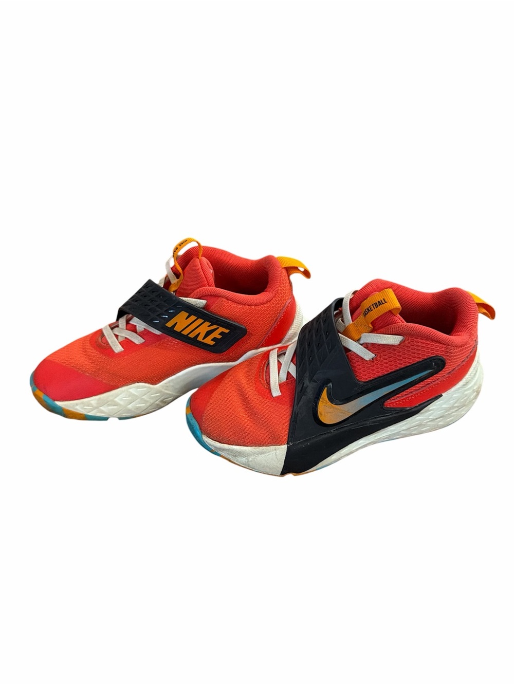 Nike Kids Red Basketball Sneakers with Black Strap Size 1